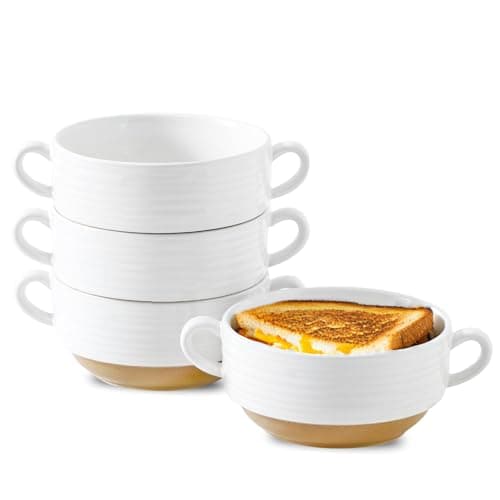 4 Ceramic Soup Bowls w/ Handles for $16 + free shipping w/ Prime