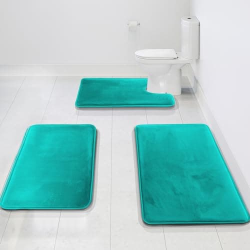 Clara Clark 3 Piece Bathroom R...Washable - Dries Quickly, Teal
