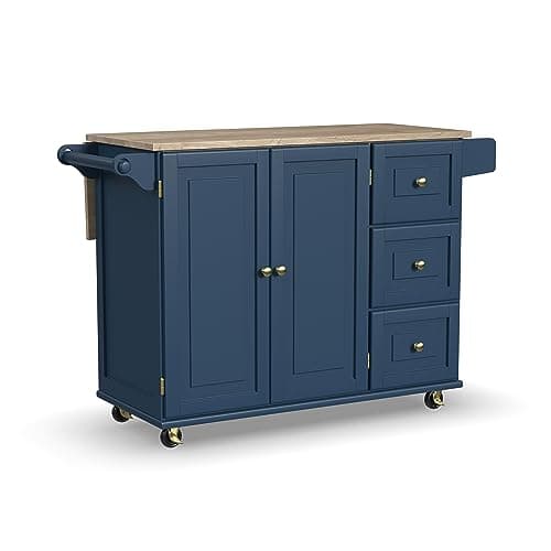 Homestyles Mobile Kitchen Isla...d Dropleaf Breakfast Bar, Blue