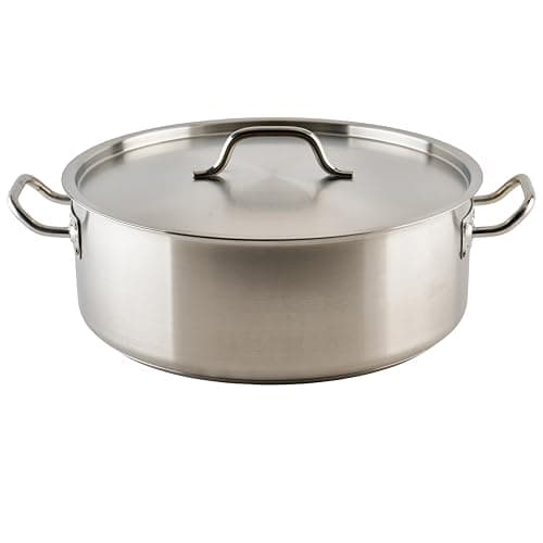 Winco Commercial-Grade Stainle...eel Brazier with Lid, 20 Quart
