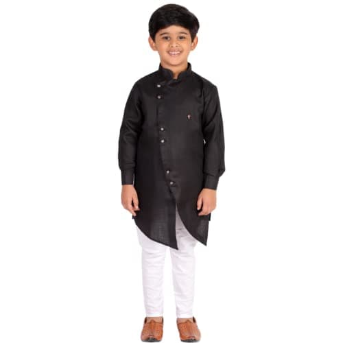Pro-Ethic Style Developer Boy's Indian Kurta Set for Boys | Kids Ethnic Wear | Traditional Party Wear Dress | Pack of 1set (Black, 7-8 Years)