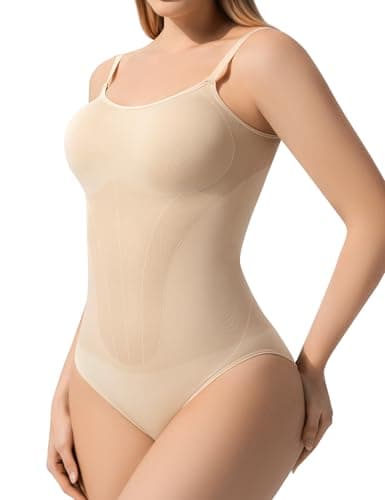 GEWIMO Shapewear Bodysuit Tummy Control Seamless for Women, Inverted Triangle Design with Hip Texture, Faja Body Shaper Waist Briefs