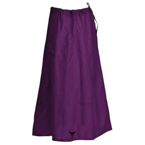 Indian Women Saree/Sari Patticoat Underskirt Cotton Stitched Adjustable Waist Lining Skirt (US, Alpha, One Size, Regular, Regular, Purple)