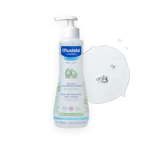 Mustela Baby Cleansing Water - No-Rinse Micellar Water - with Natural Avocado & Aloe Vera - for Baby's Face, Body & Diaper - Various Sizes - 10.14 fl. oz.