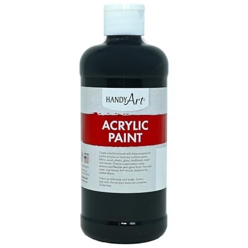 Handy Art Student Acrylic Pain...lack, 16 oz Bottle, Semi-Gloss