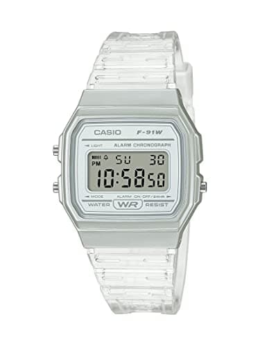 $23.97 | Casio Quartz Watch with Resin Strap, Clear (Model: F-91WS-7CF) at Amazon