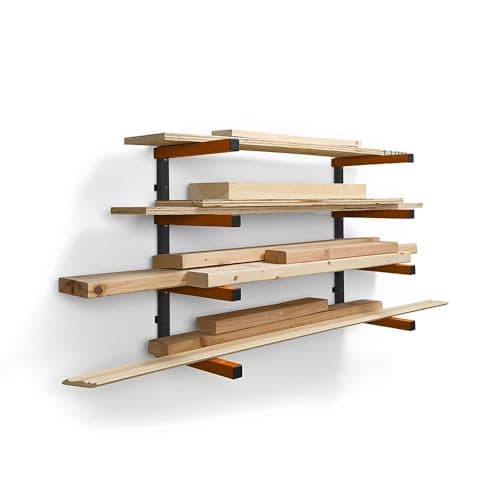 Bora 4-Shelf Wood Storage Organizer Rack (Orange/Gray) $21.50