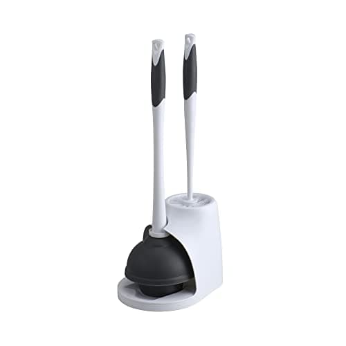 Clorox Toilet Plunger and Bowl...6.75 x 7 x 19.5 in, White/Gray