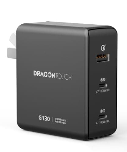 $19.85 | Dragon Touch 130W USB C Charger Block, 3-in-1 GaN Charger, 100W Fast Charging Station at Amazon