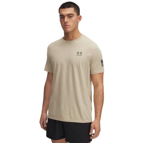 Under Armour Men's Freedom Flag Short Sleeve T Shirt, (290) Desert Sand / / Black, X-Large