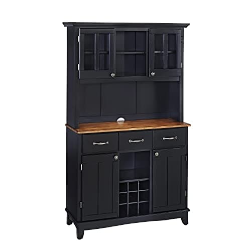 Homestyles Buffet of Buffets B...ck Storage Hutch with Wood Top