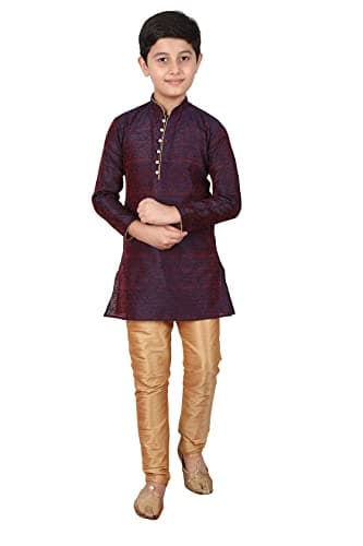 Pro-Ethic Style Developer Boy's Cotton Indian Kurta Pajama For Kids Boys | Traditional Wear | 1 To 16 Years | Pack Of 1 (Blue, 13-14 T)