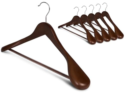 6-Pk StorageWorks Extra Wide Shoulder Wooden Hangers $13