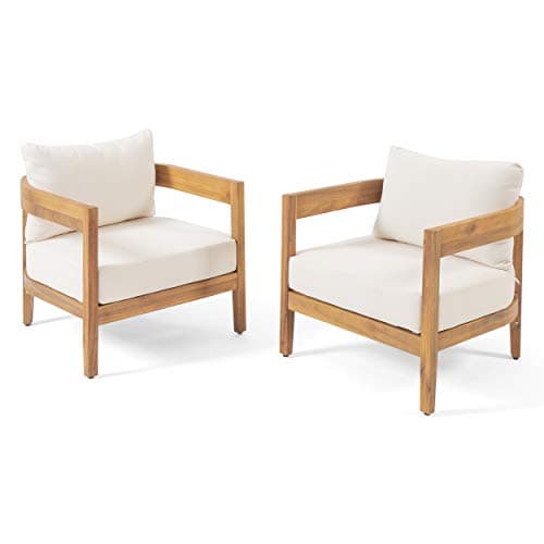 Christopher Knight Home 312395...(Set of 2), Teak Finish, Beige