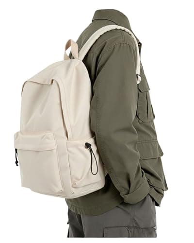 BJLFS 18.1" Water-Resistant Nylon School Backpack w/ Laptop Compartment (White) $8.49 + Free Shipping w/ Prime or on $35+