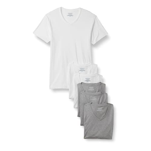 Amazon Essentials Men's Slim Fit V-Neck Undershirt 6-Pack for $15 + free shipping w/ Prime