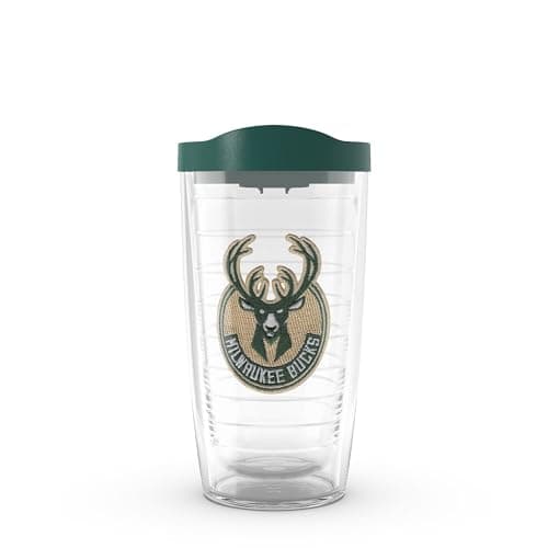 Tervis NBA Milwaukee Bucks Pri...d Hunter Green Lid 16oz, Clear