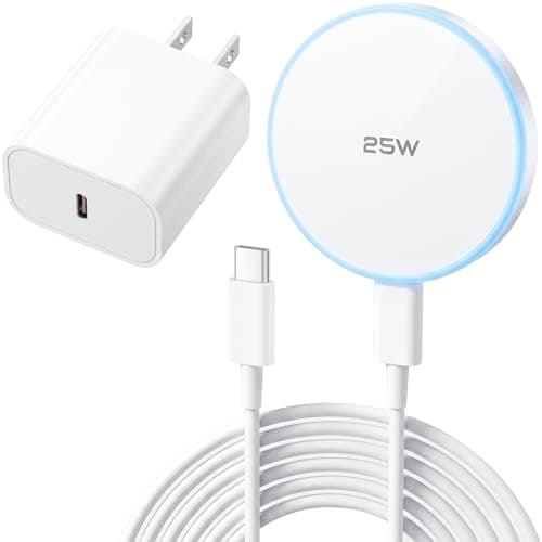 MagSafe Charger 25W Magnetic Wireless Charger Fast Charging Pad with 30W Adapter&4.2FT Type C Cable Compatible with iPhone 17/16/15/14/13/12 Series & AirPods 4/3/2/Pro