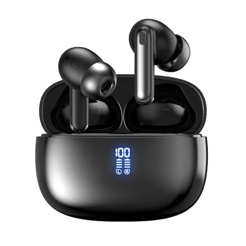 True Wireless Earbuds with Mic,Bluetooth Earphones 5.4 HiFi Stereo Wireless Headphones with Noise Cancelling Mic,IPX7 Waterproof in-Ear Buds With Charging Case,for TV Smart Phone Laptop Computer,Black