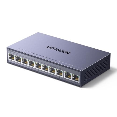 UGREEN 10 Port PoE Switch 1000Mbps, 8 PoE+@60W + 2 Gigabit Uplink $37.71 & More + Free Shipping
