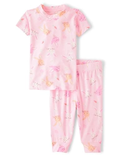 The Children's Place,Baby Girls,Easter Family Matching Snug Fit Cotton Pajamas,Rose Mist,3 Years