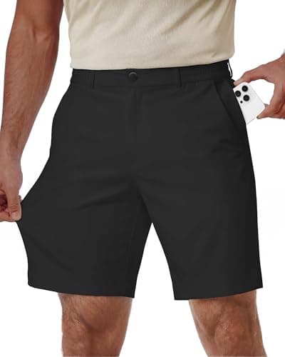 7 Inch 7in Inseam Men Casual Dress Golf Shorts Father Day Adult Guy Him Brother Dad Boyfriend BF Uncle Best Friend Friendship Grandpa Grandfather Husband Son Law Happy Birthday Cool Unique Gift Black