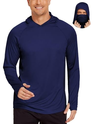 COOrun Men's Long Sleeve Hooded Sun Shirts w/ Mask from $7.49 + Free Shipping w/ Prime or on $35+