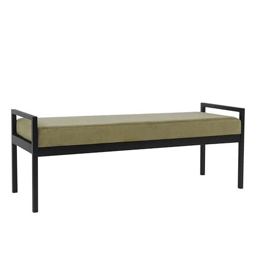 HomePop Modern Velvet Metal Be...ture - Light Sage Green Velvet