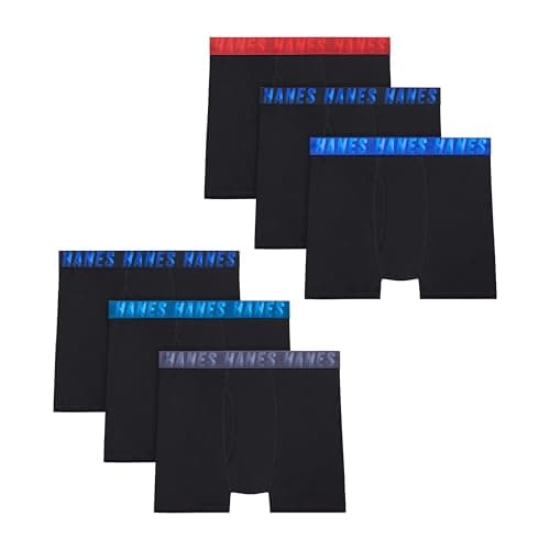 Hanes Boy's Moves Breathable Boxer Brief Underwear, Performance Stretch Boxer Briefs for Boys, Moisture-Wicking, 6-Pk