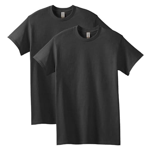 2-Pk Men's Gilden Heavy Cotton Classic Fit T-Shirt (Black) $9.85 & More