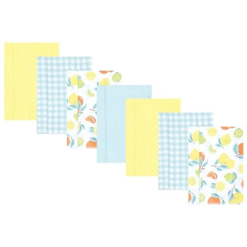 Hudson Baby Unisex Baby Flanne...oth 7pk, Citrus Mint, One Size