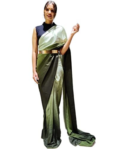 Sidhidata Women's Chiffon Georgette Ready To Wear saree With Unstitched Blouse Piece