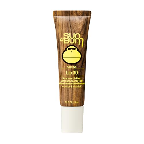 Sun Bum SPF 30 Sunscreen Coconut Lip Balm Sunscreen - Broad Spectrum Moisturizing with Aloe & Vitamin E - Hawaii 104 Act Compliant (Made Without Octinoxate & Oxybenzone) - 0.5 oz