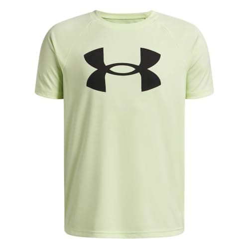 Under Armour Boys' Tech Big Logo Short Sleeve T-Shirt, (391) Fade Green / / Black, Large