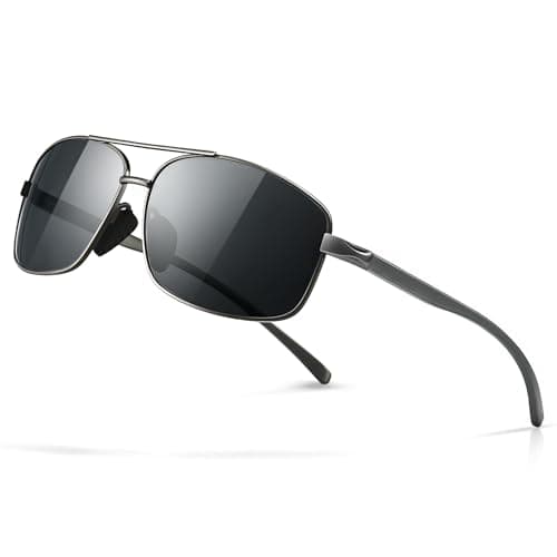 SUNGAIT Men's Ultra Lightweight Rectangular Polarized Sunglasses (2026 Gunmetal Frame Gray Lens) $6.39 + Free Shipping w/ Prime or on $35+