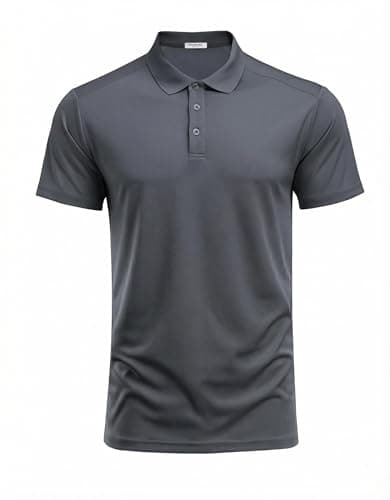 [Limited Deal] PINSPARK Men's Golf Polo Shirts Moisture Wicking Quick Dry Performance Short Sleeve Collared Shirt Slim Fit Athletic Polos $8.99