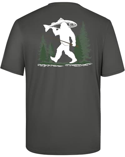 Twekfish Men's Fishing Shirt Short Sleeve, UPF 50+ UV Sun Protection T-Shirt, Quick Dry Tee for Swim Surf, Bigfoot Graphic
