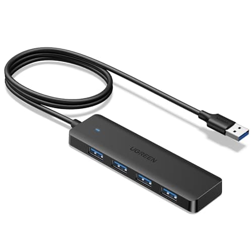 UGREEN USB 3.0 Hub, 4 Ports USB A Splitter Ultra-Slim USB Expander for Mouse, Keyboard, Flash Drive, U Disk, Printer Compatible with Laptop, Desktop PC, Xbox, PS5, and More 3.3FT