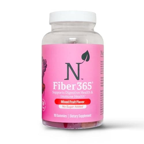 Nature M.D. Fiber 365 Gummies Fiber Gummies for Adults | Digestive & Immune Support, Prebiotic Fiber Supplement from Beets | Supports Gut Health | No Sugar Added, Mixed Fruit Flavor | 30 Servings