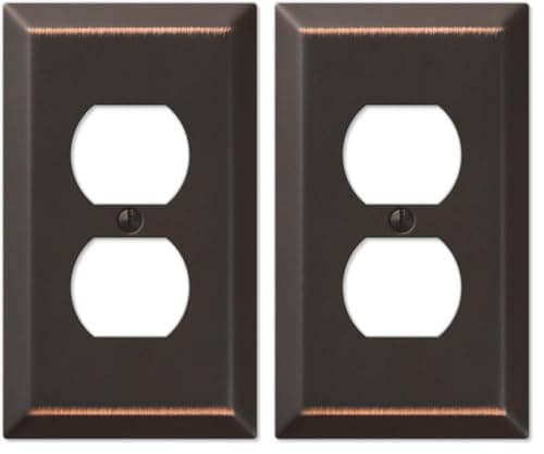 Amerelle Wall Plate, 1 Duplex, Steel | Aged Bronze | 2-Pack