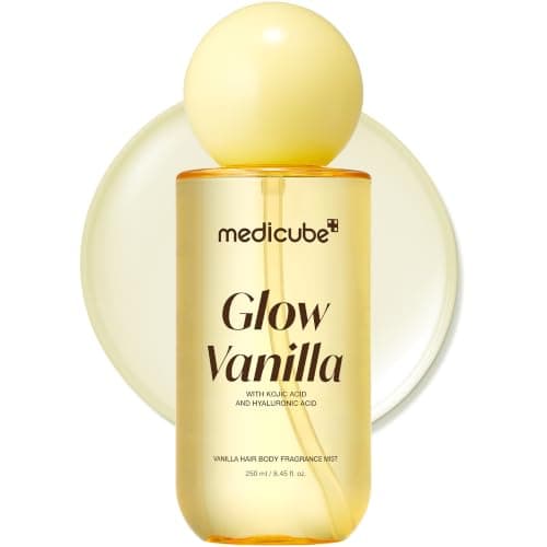 medicube Glow Vanilla Hair & Body Fragrance Mist | Sweet Creamy Vanilla Musk Perfume Mist with Niacinamide and Hyaluronic Acids | Freshness, Odor Care & Glow | Korean Body Care, 8.45 fl.oz