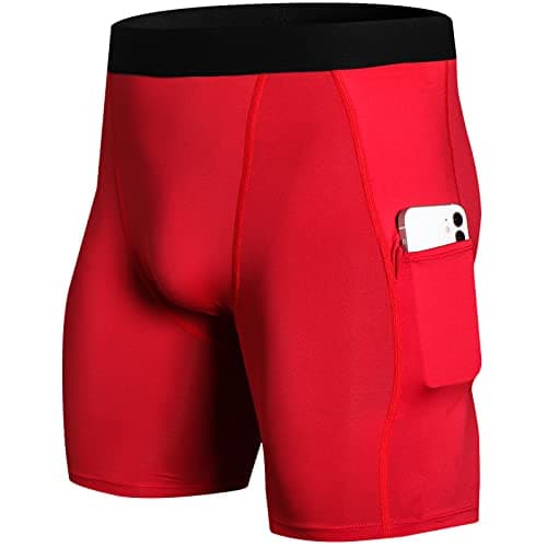 SPVISE Red Compression Shorts Men Spandex Underwear Sports Shorts Cool Dry Running Gym Basketball Tights Shorts Performance