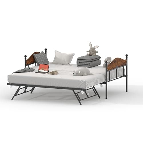 IDEALHOUSE Twin Metal Daybed w... Bedroom, or Guest Room, Brown