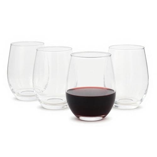 Amazon Basics Stemless Red Win...e Set, 18 oz., Dishwasher-Safe