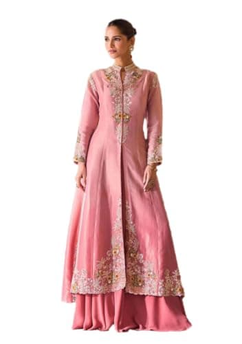 Indya Yellow Embroidery Chinon Kurta Set | Perfect for Haldi Function | Full Sleeve
