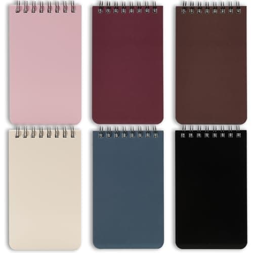 QiCheng Pocket Notebook Small Notepad Pocket Notepad Small Spiral Notebooks 3X5Inches (6-dark colour)