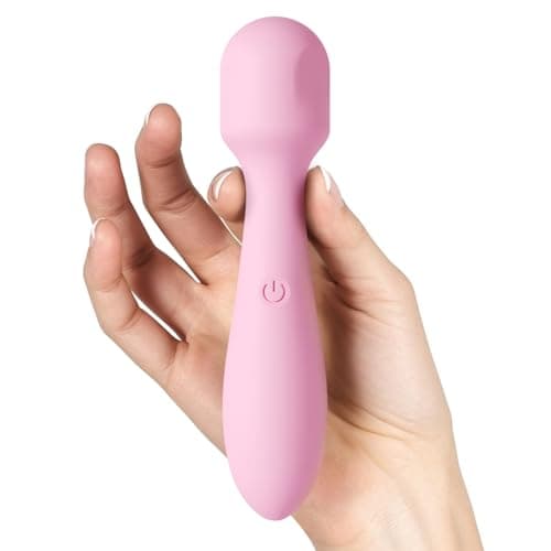 OCEANSUN Travel Handheld Body Massager, Mini Powerful Silent Waterproof Massage Tool (Pink)