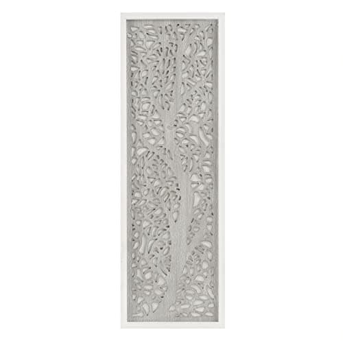Madison Park Laurel Wall Art -...g Panel, 12 x 36, Natural Grey