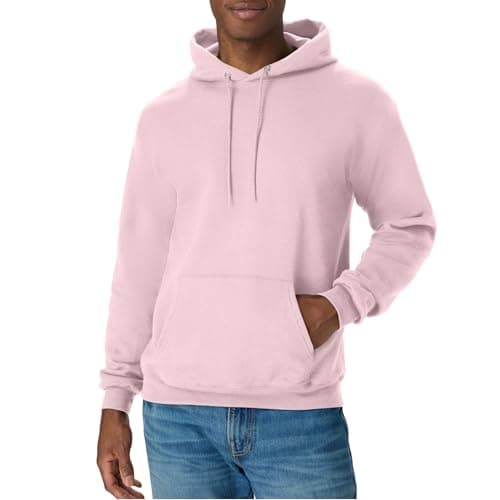 Hanes mens Pullover Ecosmart Hooded Sweatshirt Hoody, Pale Pink, Large US