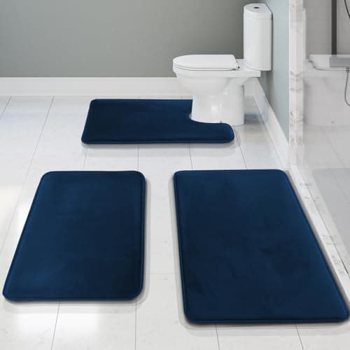 Clara Clark 3 Piece Bathroom R...Washable - Dries Quickly, Blue